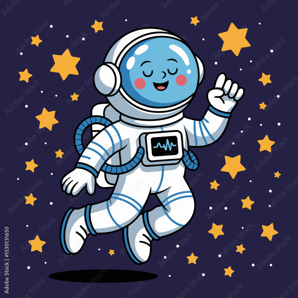 Joyful Astronaut in a Starry Galaxy Joyful Astronaut in a Starry Galaxy