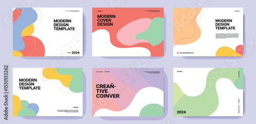 Creative covers or horizontal posters in modern minimal style for corporate identity, branding, social media advertising, promo. Modern layout design