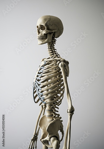 Anatomical Skeleton Bone Structure on White Background