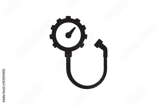 Air Pressure Gauge silhouette vector with white background