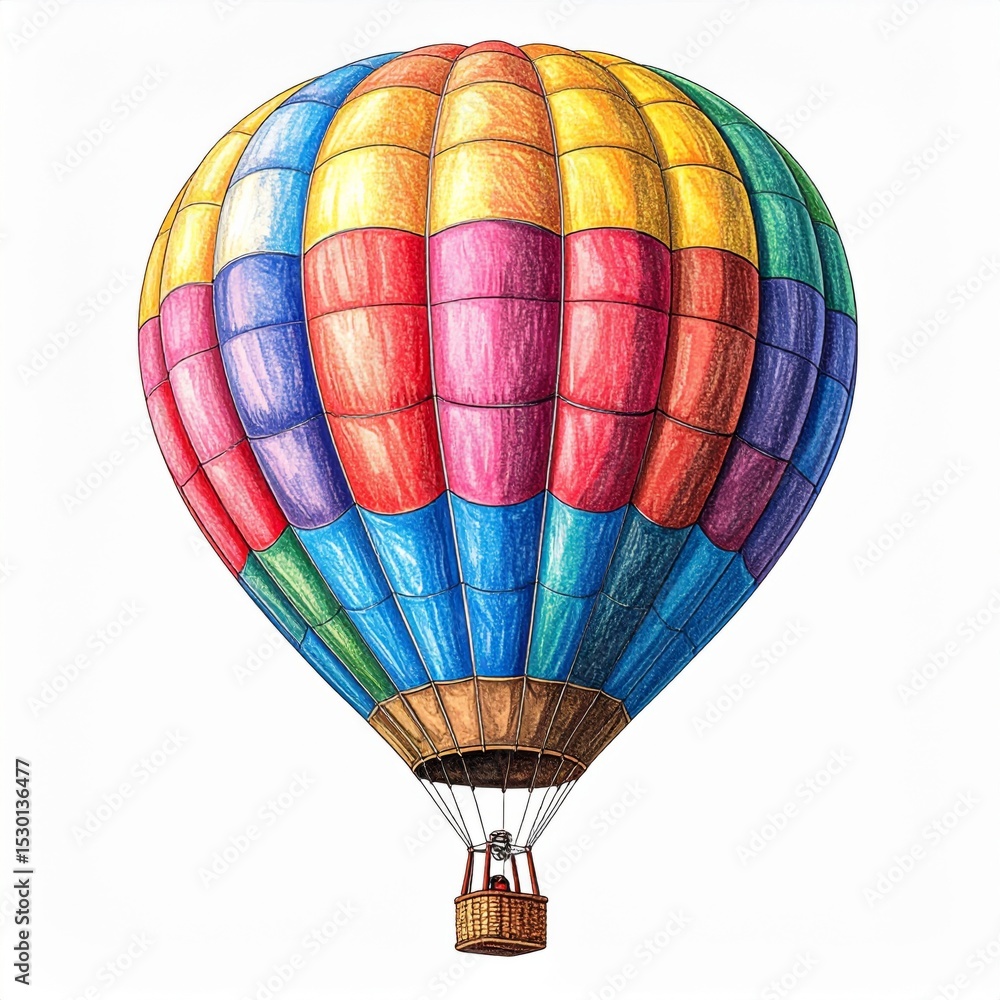 Fototapeta premium Colorful Hot Air Balloon Illustration