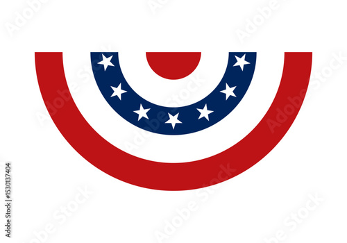 United States flag bunting icon