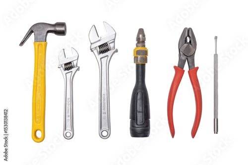Wallpaper Mural Top-view hand tool set isolated, no background Torontodigital.ca