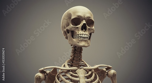 Anatomical Skeleton Bone Structure on Neutral Background