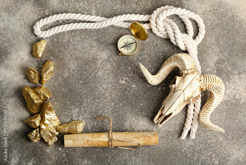 Sheep scull with travel equ...