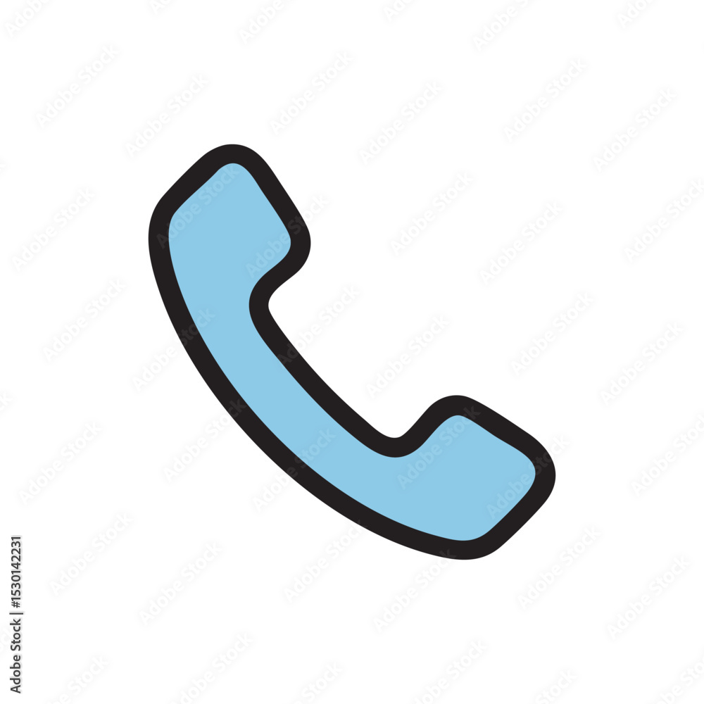 Digital Blue Phone: A simple and modern illustration of a classic blue phone handset, a symbol of communication. Digital Blue Phone: A simple and modern illustration of a classic blue phone handset, a symbol of communication.
