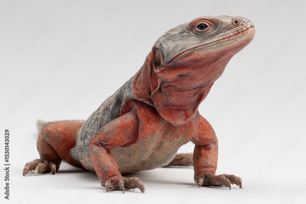 Obraz premium A photorealistic chuckwalla lizard from the Mojave Desert with wrinkled skin and reddish hue