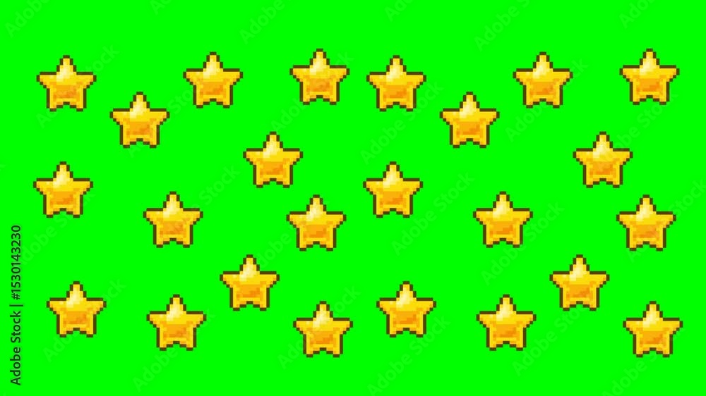 Yellow stars, pixel art animation Yellow stars, pixel art animation