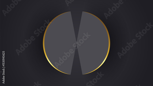 Abstract curve shape black and gold lines luxury background
