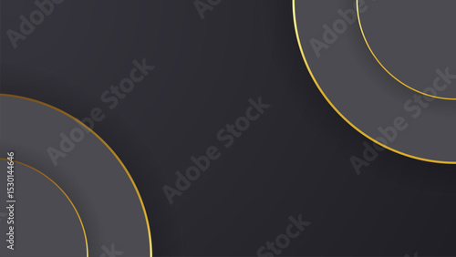 Abstract curve shape black and gold lines luxury background
