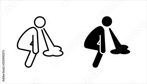 Vomit icon set. Symptoms Virus Infection. vector illustration on white background
