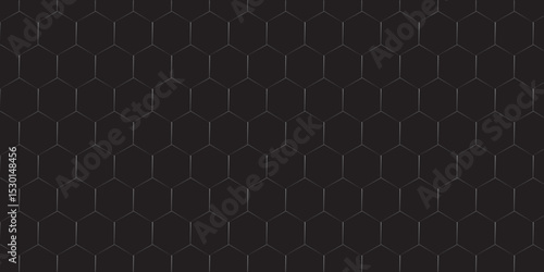 Black seamless hexagonal honeycomb pattern on a leather texture background