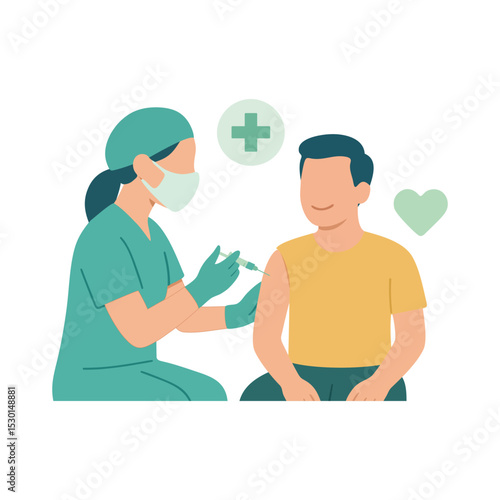 Medical Professional Administering Vaccine to Patient