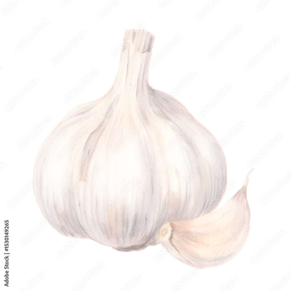 Obraz premium Gralic Colorful hand-drawn and hand-painted food illustration Great for restaurant menu, kitchen decor, recipe book, educational material Png file with transparent background