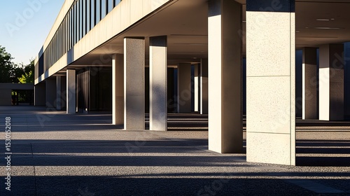 Light and shadow play on a modern building exterior.