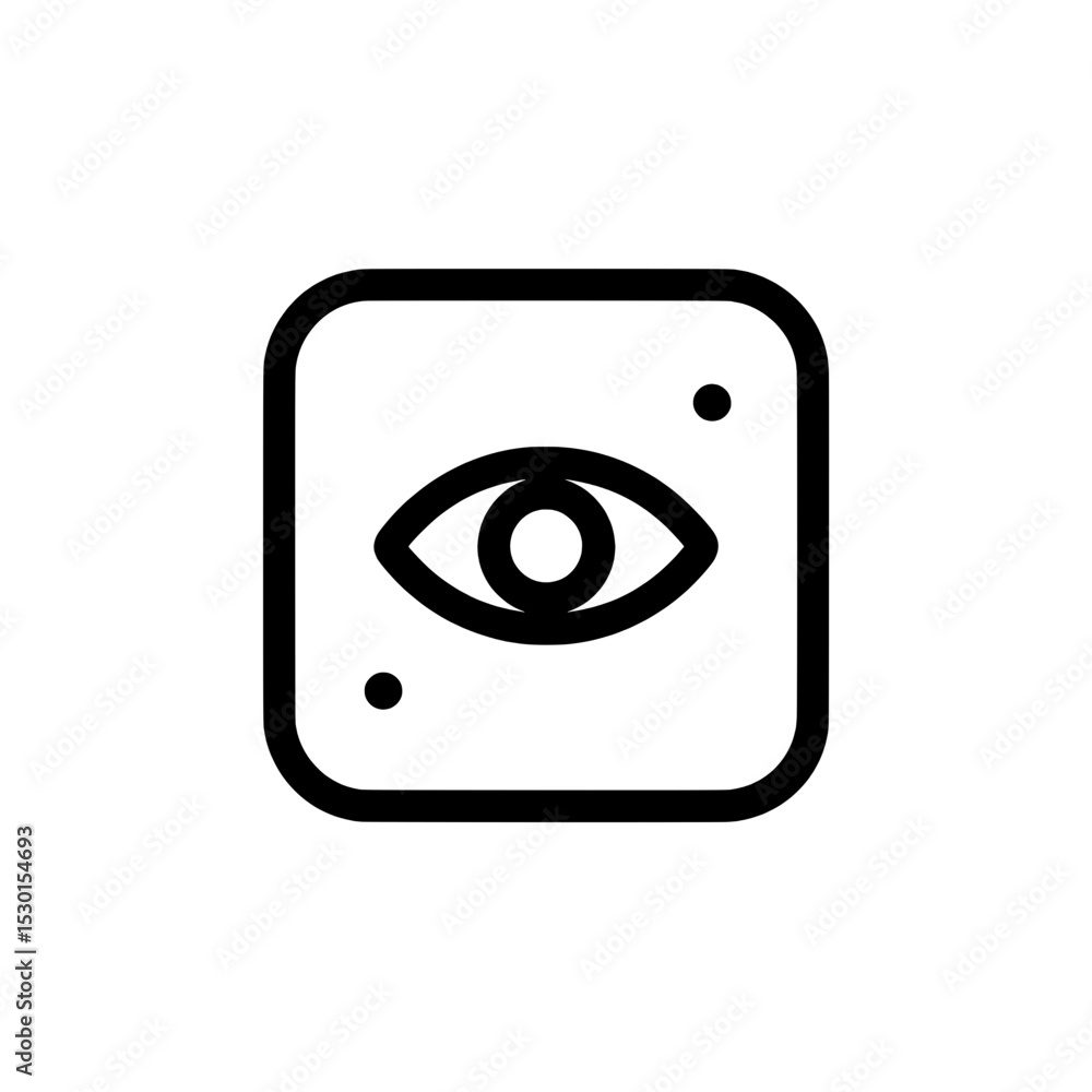 Eye symbol in square outline for preview or visibility toggles in apps and tools Eye symbol in square outline for preview or visibility toggles in apps and tools