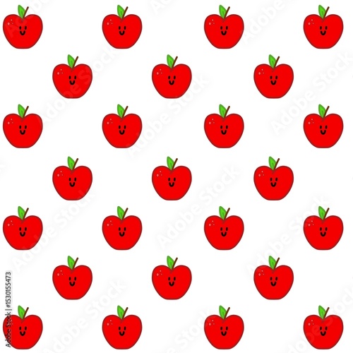 seamless pattern with apple in white background 