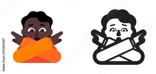 Person Orange Shirt Dark Skin Emoji