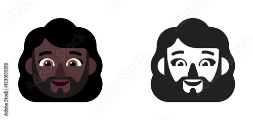 Woman Dark Hair Face Emoji