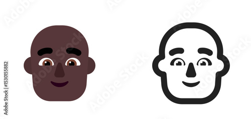Dark Skin Simple Face Emoji