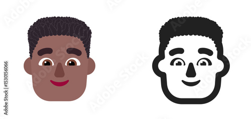 Dark Skinned Round Face Emoji