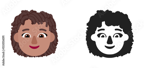 Light Brown Curly Face Emoji