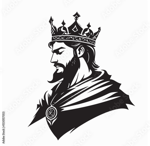 Byzantine man prince character wearing crown Image Vector isolated on white background