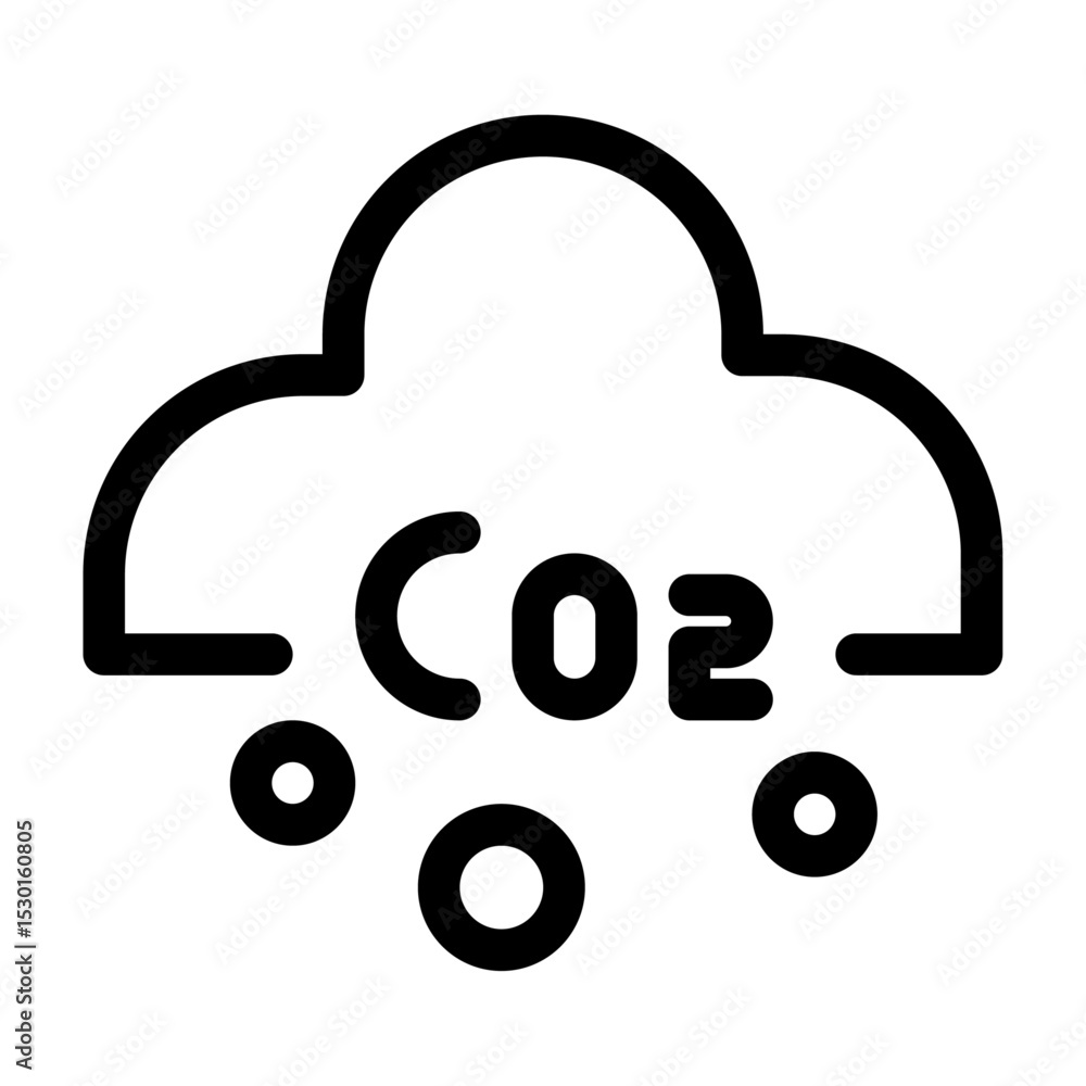 Icono de nube capturando CO2. Absorción de carbono, tecnología limpia y acción climática. Ilustración vectorial