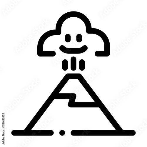 Icono de volcán respirando aire limpio. Equilibrio natural, aire puro y armonía ambiental. Ilustración vectorial