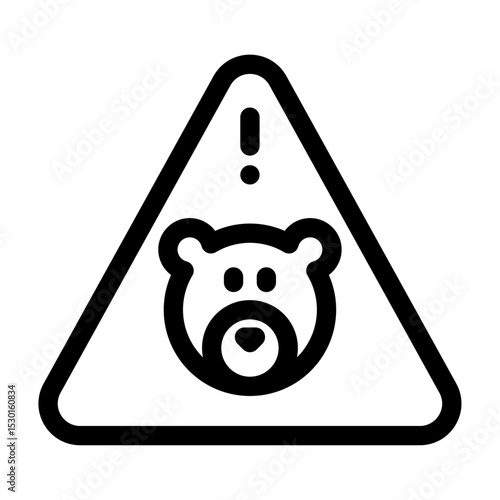 Icono de animal salvaje en peligro. Especies amenazadas y conservación urgente. Peligro de extinción, oso, advertencia. Ilustración vectorial