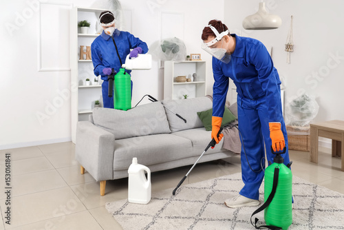 Male workers in protective ...
