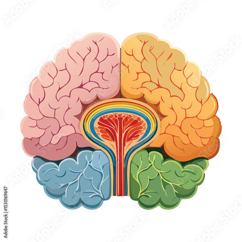 Cerebral Anatomy Sectional Scientific Graphic