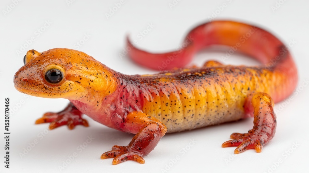 Obraz premium Orange red salamander close up