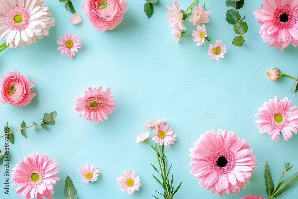 Captivating Top-Down Perspective of Delicate Pink Blooms Captivating Top-Down Perspective of Delicate Pink Blooms