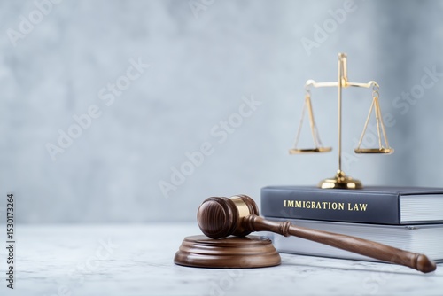 Wallpaper Mural Immigration law book with judges gavel. Refugee citizenship law concept  Torontodigital.ca