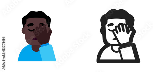 Person Worried Dark Skin Blue Shirt Alt