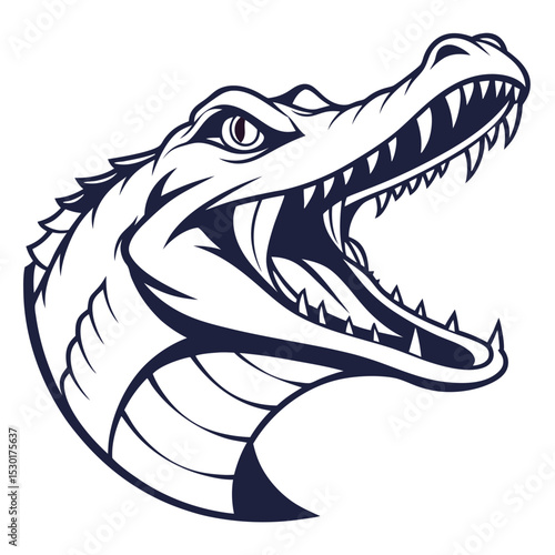 Aggressive alligator head graphic
