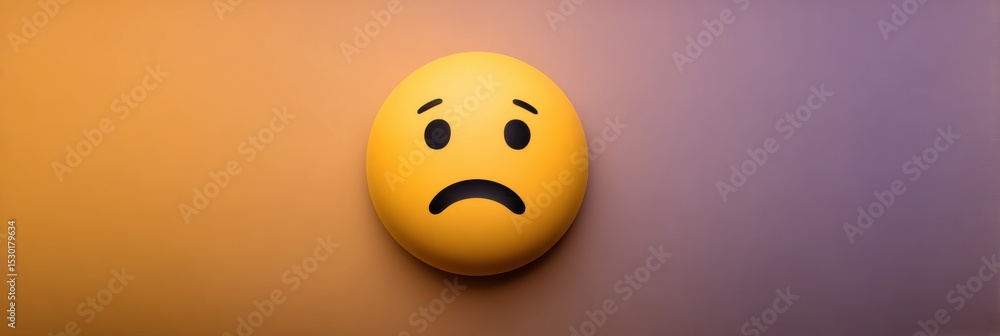 Fototapeta premium Sad Emoji Displayed on a Broken User Interface Background Symbolizes Feelings of Frustration and Disappointment in Modern Digital Experiences