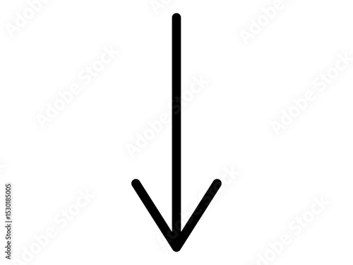 シンプルな細めの下矢印　やじるし　ダウン　記号　シルエット　ベクター素材