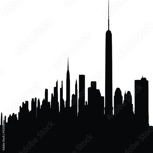 Abstract silhouette vector design in black featuring five distinct parallel lines