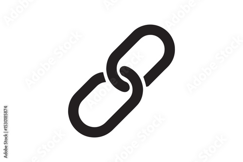 Link Chain silhouette vector with white background