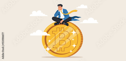 Passive income getting money while doing nothing, financial independence retire early, being wealthy by passive investing concept, young woman sitting relax getting stack of money coins in her hand