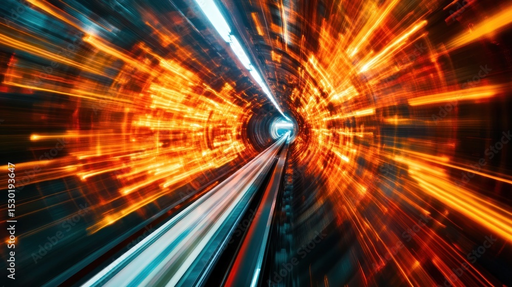 Abstract tunnel, vibrant light streaks Abstract tunnel, vibrant light streaks