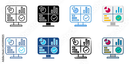 Dashboard icon set multiple style collection 
