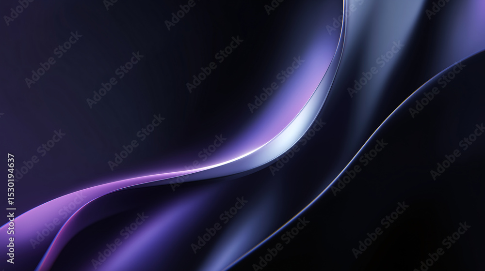 Obraz premium Abstract fluid waves with a smooth gradient of purple and blue tones, creating an elegant and modern aesthetic. Ideal for backgrounds, branding, digital design, and marketing visuals.