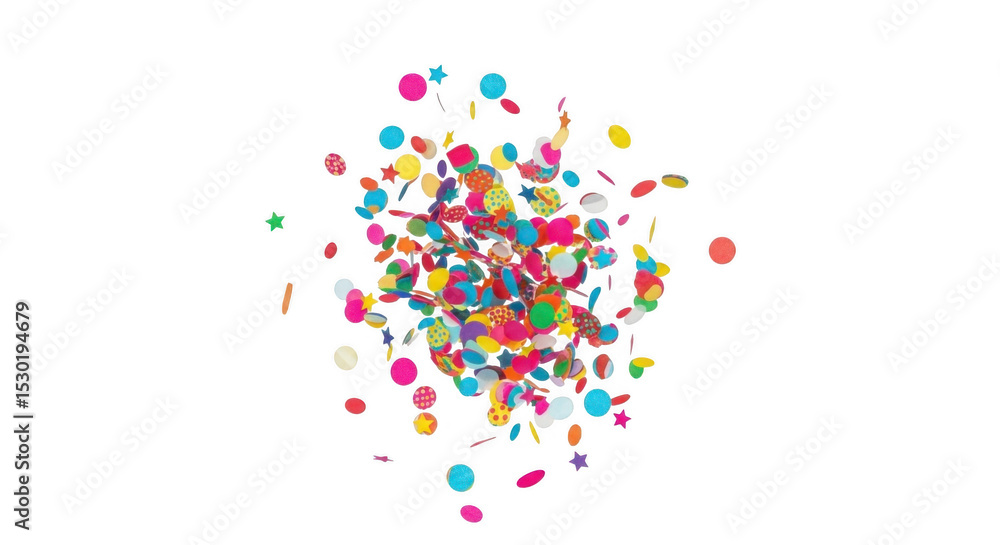 Obraz premium Colorful Confetti PNG Image Stock Download for Creative Designs