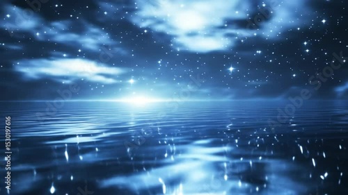 Ethereal water reflects starry sky