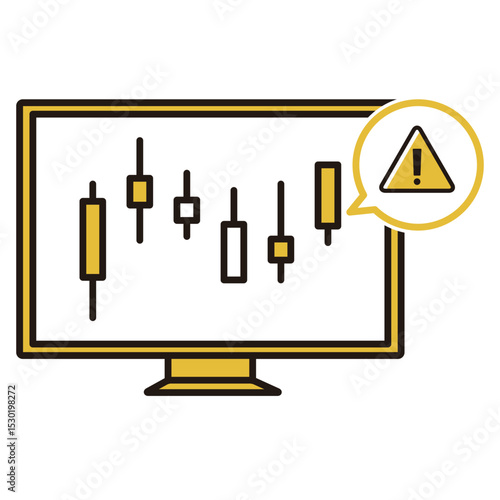 株のチャートのイラスト　注意喚起