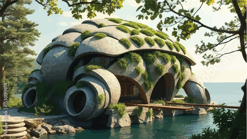 Stunning Turtle-Inspired Coastal Home Design Biomorphic Architecture Concept