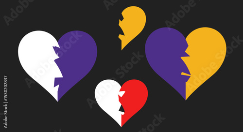 Hearts Torn Apart Symbolizing Loss and Grief
